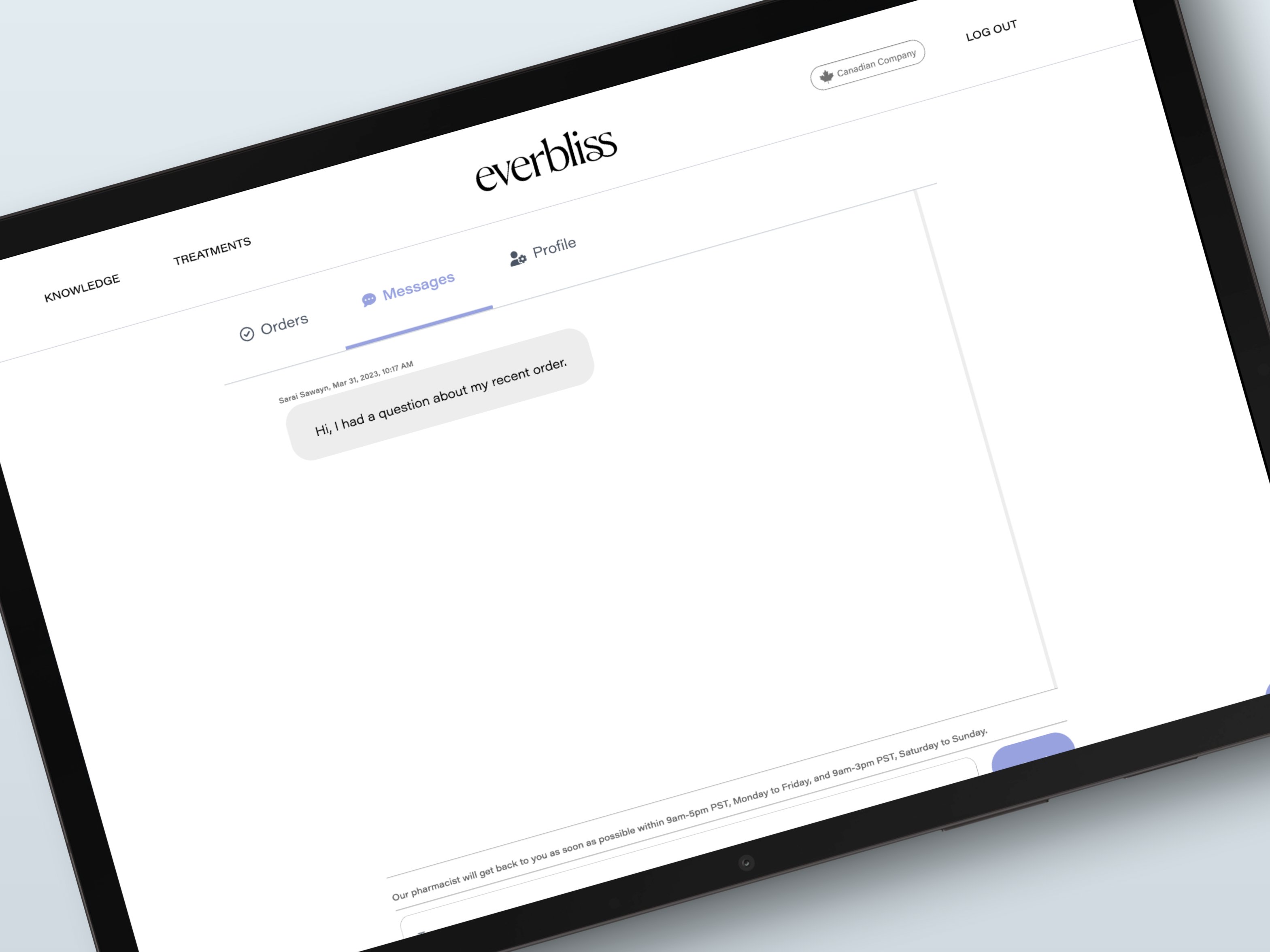 Everbliss chat and consultation interface