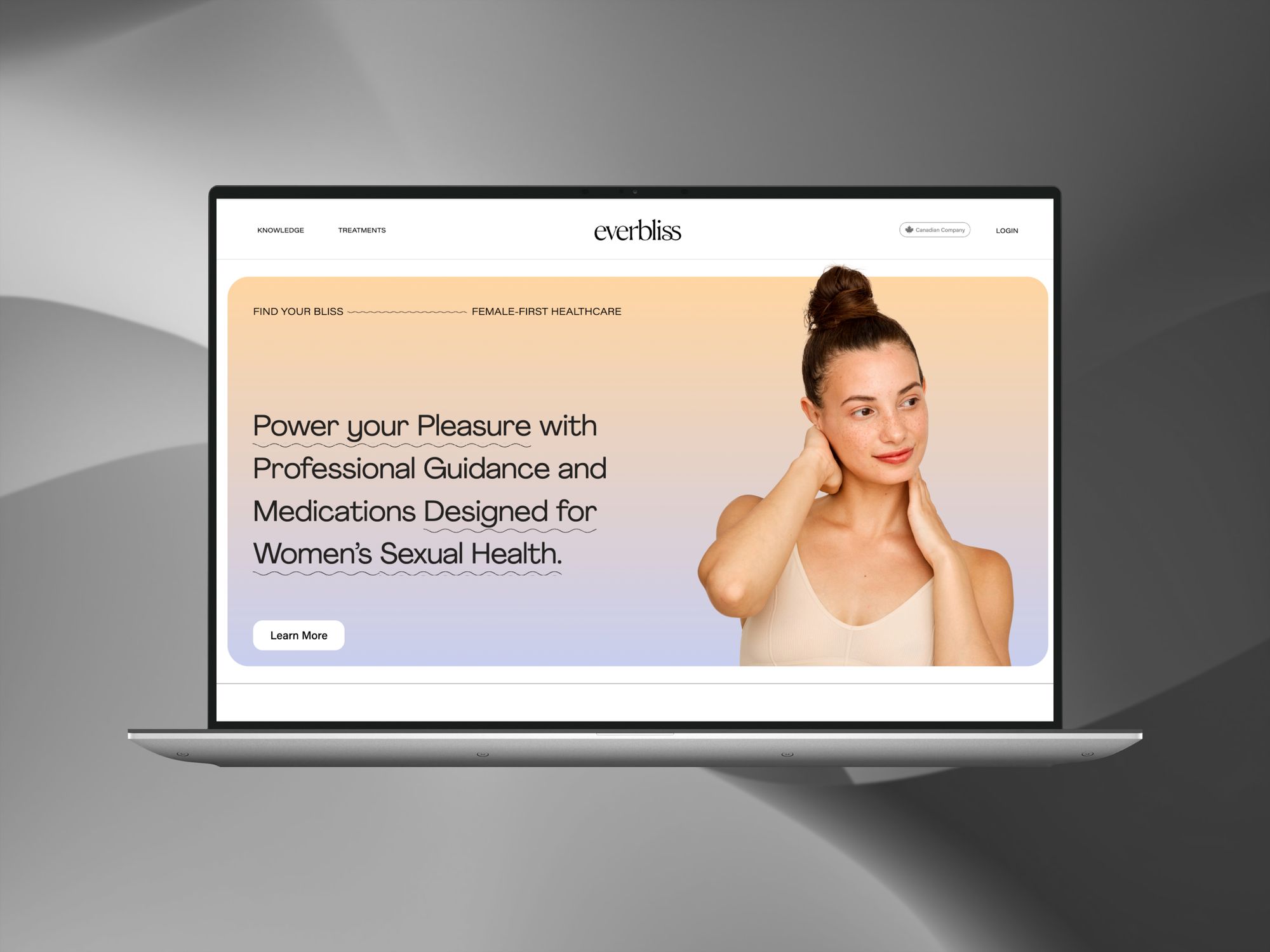 Everbliss platform on laptop