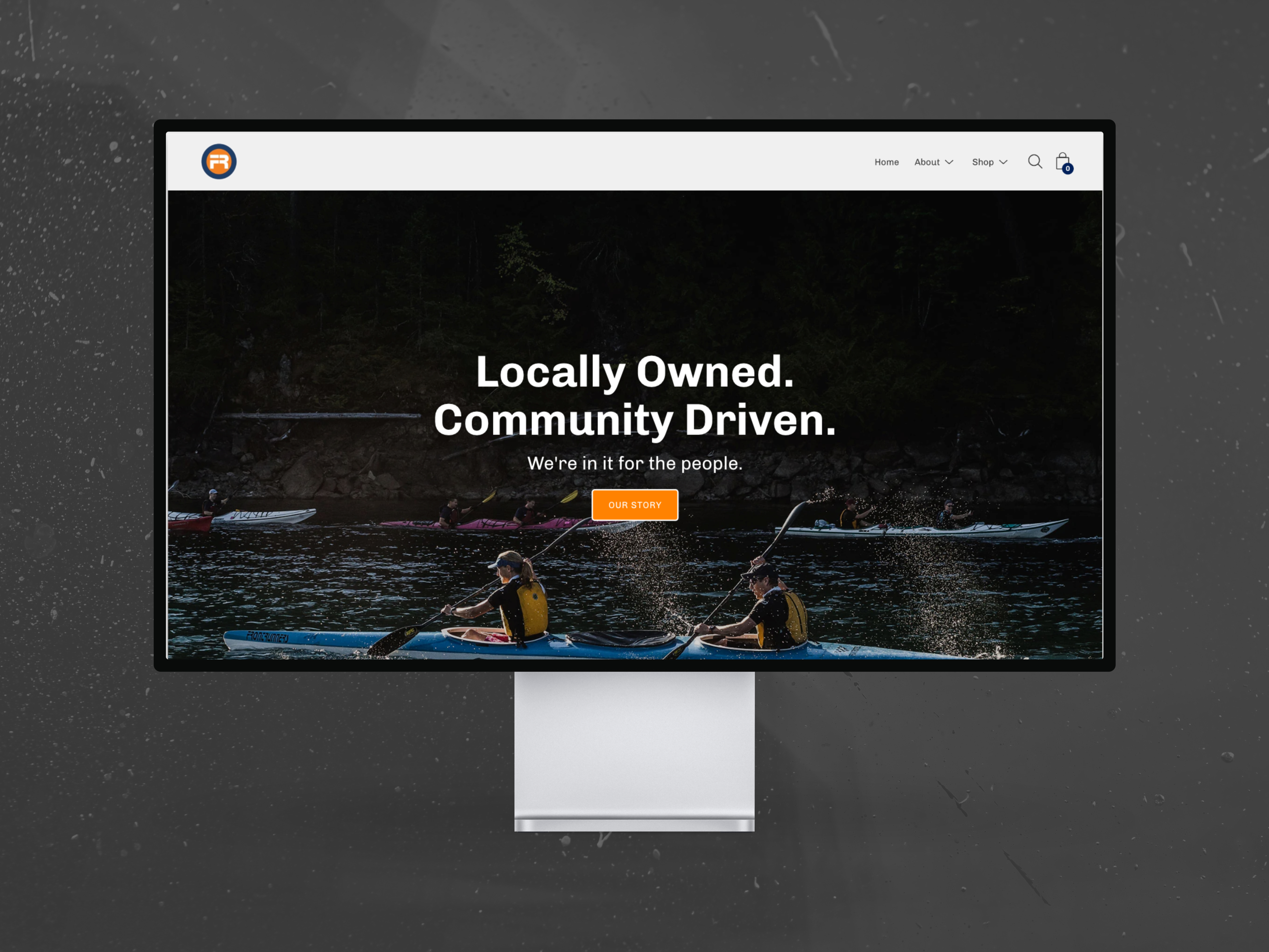 Frontrunners e-commerce site on desktop